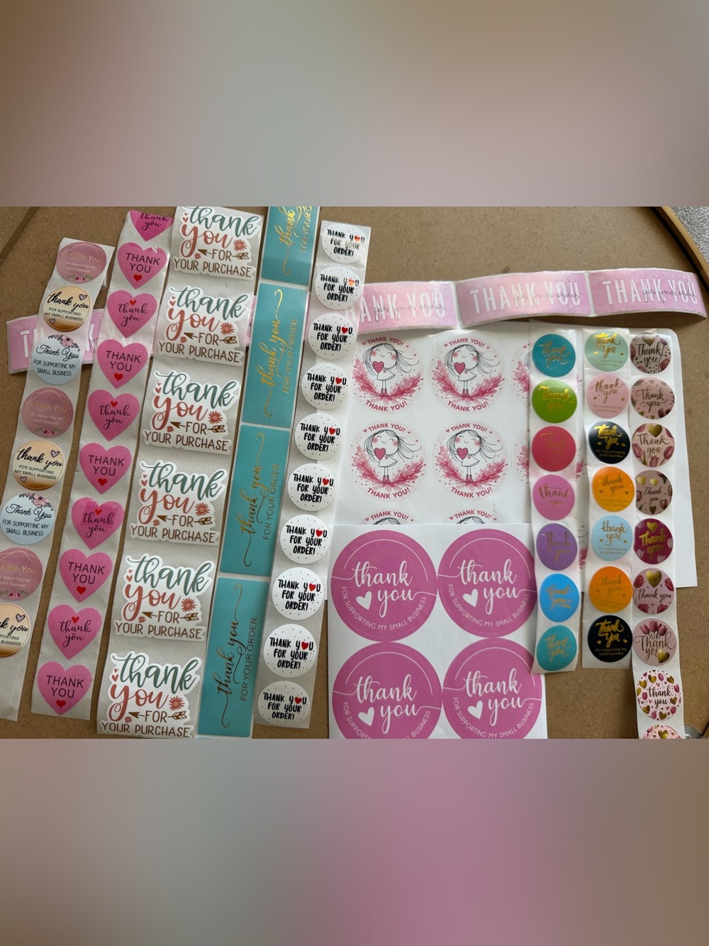 Thank you business stickers bundle 220 count variety
